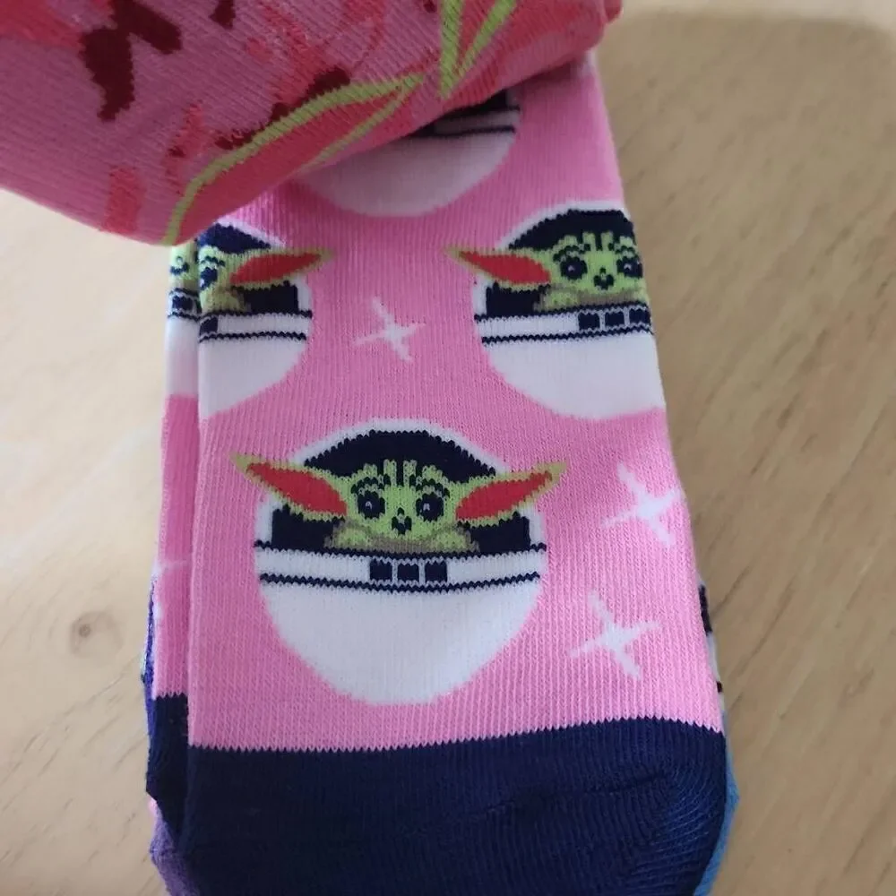 Star wars mandalorian baby yoda 5 pairs  low cut socks shoe size 4-10